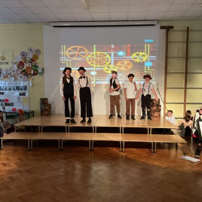 Children rehearsing for their play
